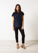 Load image into Gallery viewer, Tucked Sleeve Blouse in Navy