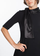 Load image into Gallery viewer, Tie Neck Wool Dress in Black
